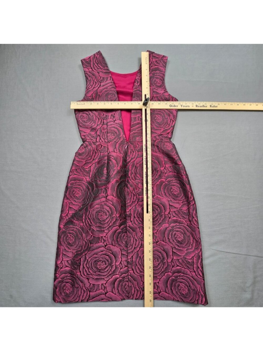 Sleeveless Sheath Dress Women Size 4 Small Purple Rose Pattern - Picture 4 of 4